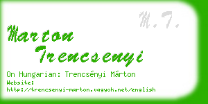 marton trencsenyi business card