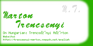 marton trencsenyi business card